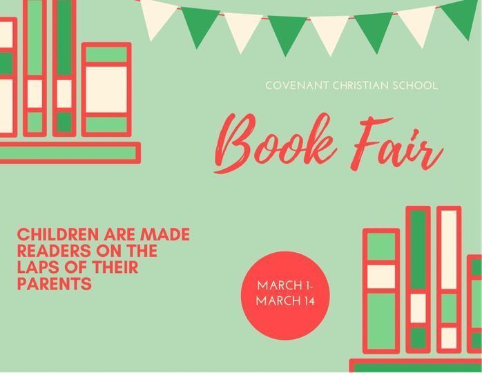 Book Fair. Children are made readers on the laps of their parents. March 1-March 14